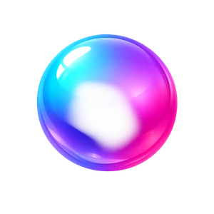 Glossy cyan-to-magenta gradient orb
